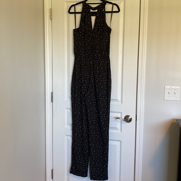 BCBGeneration black jumpsuit with grey stars size S - Picture 4 of 10
